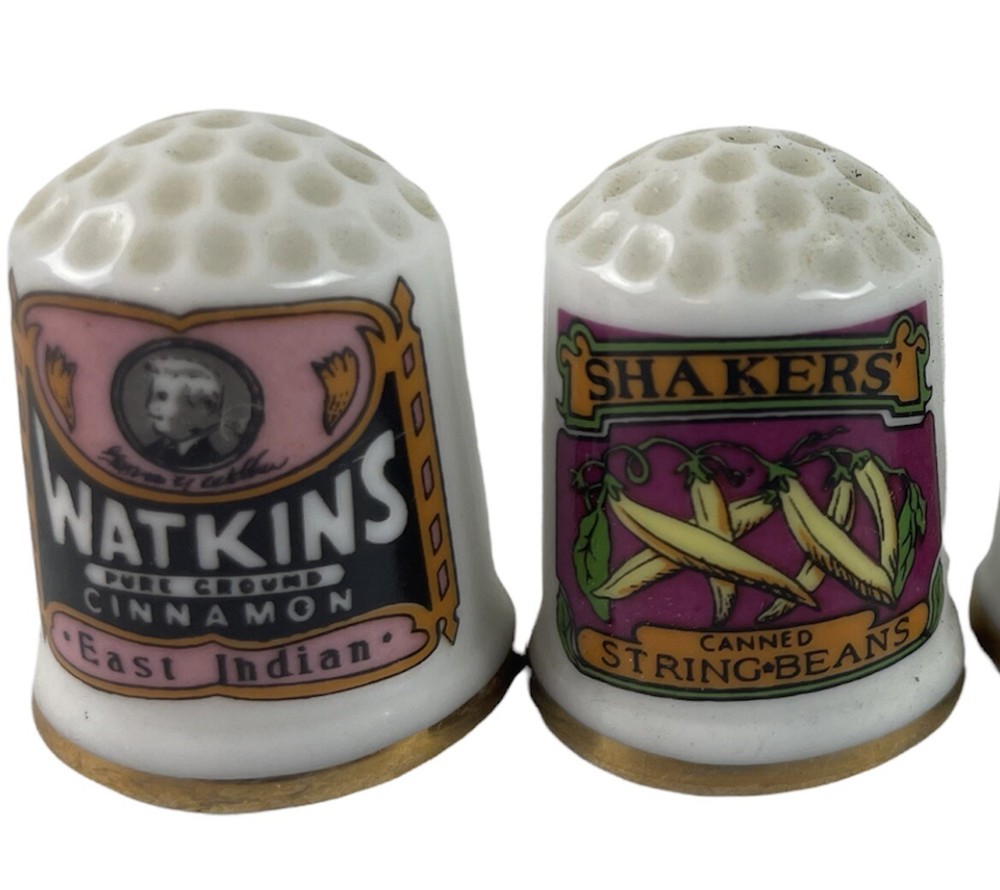 Porcelain Thimbles Watkins Capsicum Roasted Coffee String Beans Thimbles 4