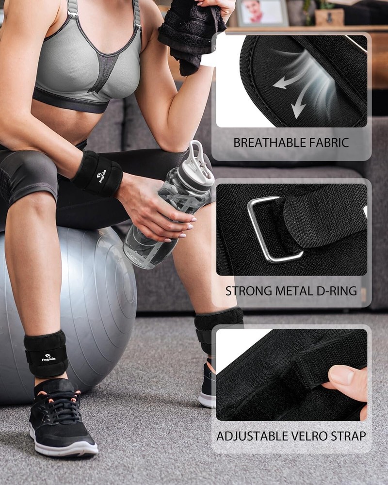 Lightweight & Portable Ankle Weights, Adjustable from 1 to 10 LBS for Workouts