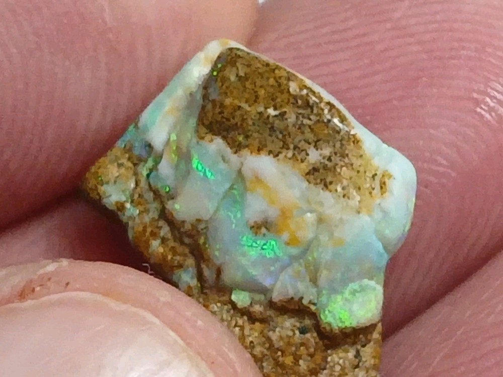6.5ct Australian Boulder Opal Rough Rub ~ MUTICOLORED FIRE