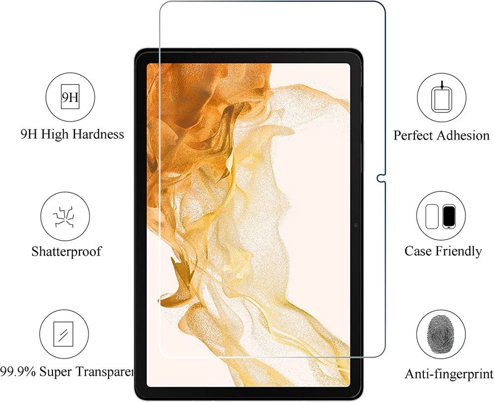 Screen Protector for Galaxy Tab S8 Plus/S7 FE/S7+, 12.4 Inch 2Pack Tempered Glas