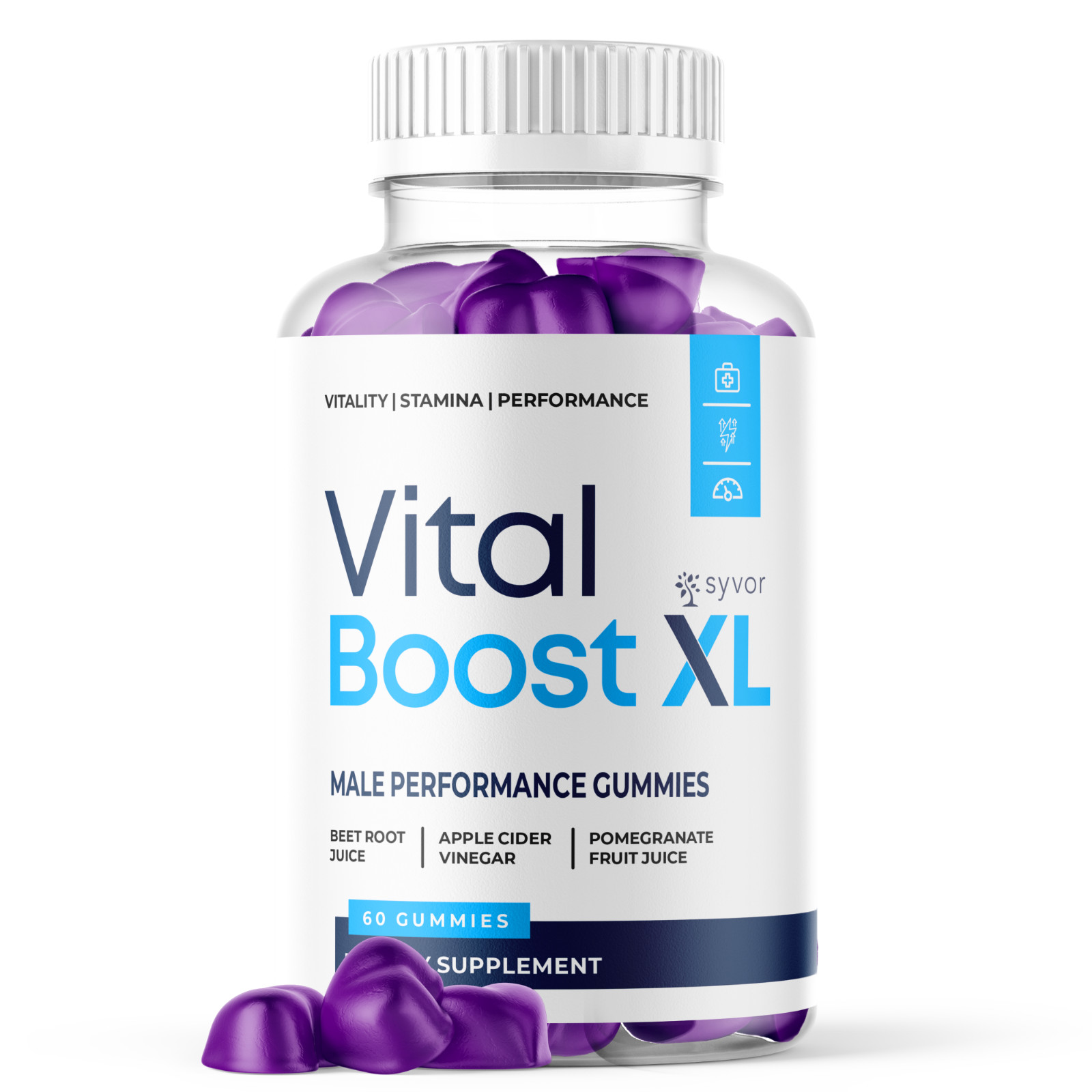 (1 Pack) Vital Boost XL Male Gummys Advanced Formula VitalBoost XL 60 Gummies