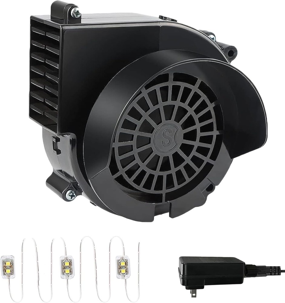 Inflatable Replacement Fan Blower 12V 1.5A w/ 3 LED Light for Yard Decor