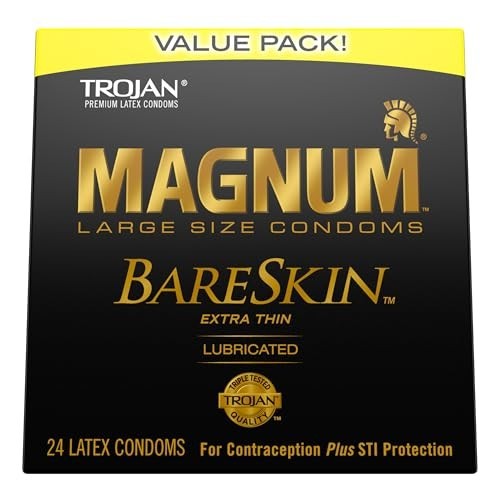 Premium Large Lubricated Condoms - Comfortable, Smooth, 24 Count Value Pack