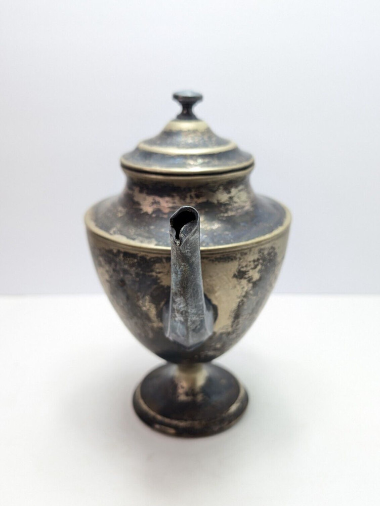 ANTIQUE VAN BERGH SILVER CO NICKLE SILVER TEA POT SILVER PLATED "VB(C) NS 518"