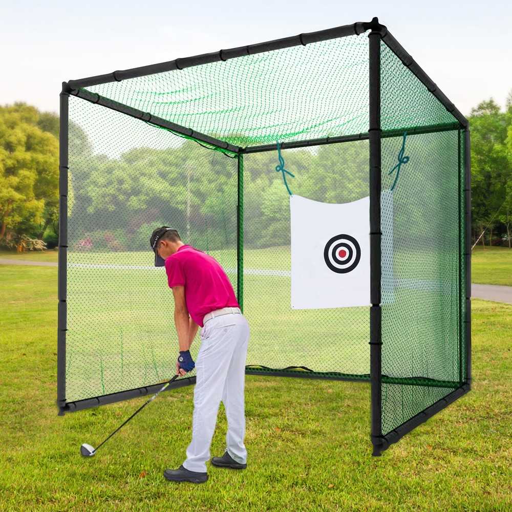 9.8ft Golf Practice Net Foldable Golf Hitting Cage Practice Net Training Aid NEW