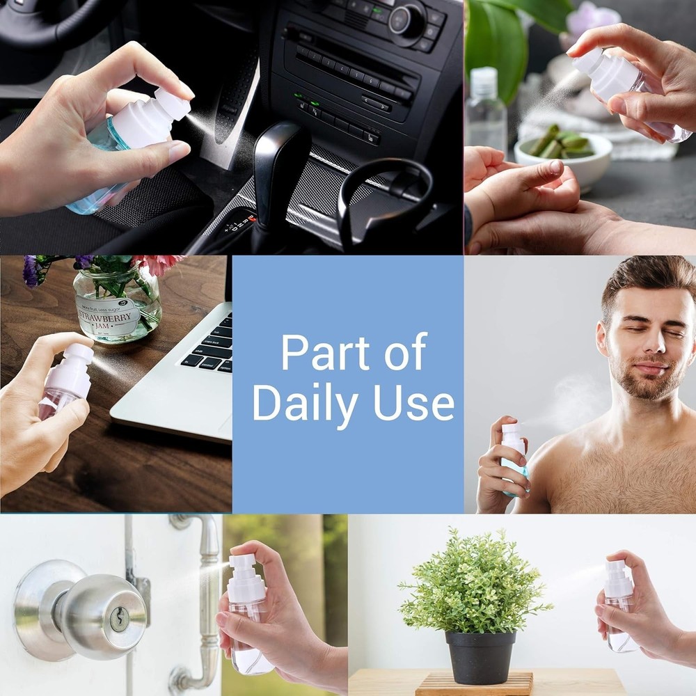 Eco-Friendly 2oz Mini Spray Bottles with Fine Mist - Refillable & Leak Proof