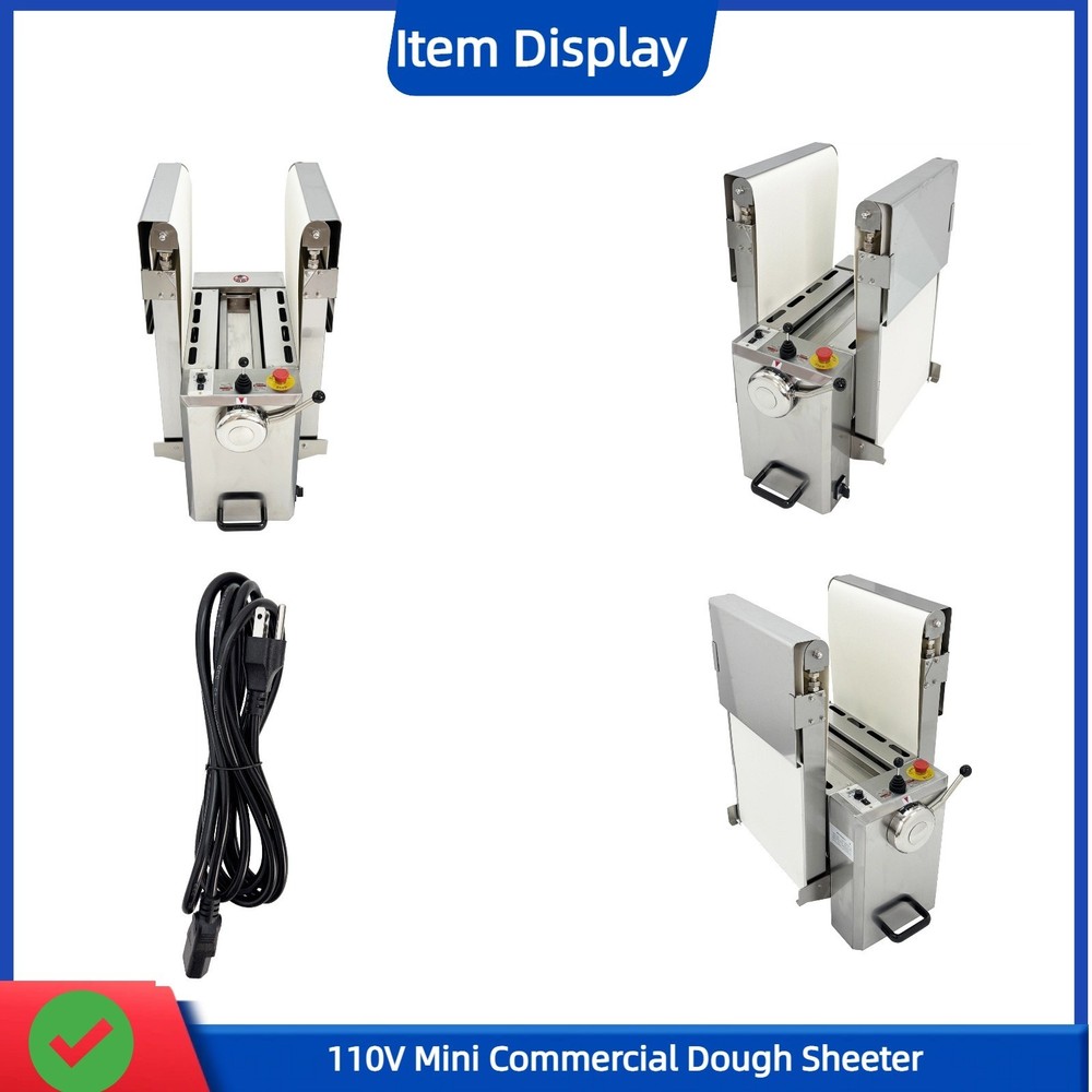110V Commercial Dough Sheeter Desktop Electric Foldable Dough Pressing Roller