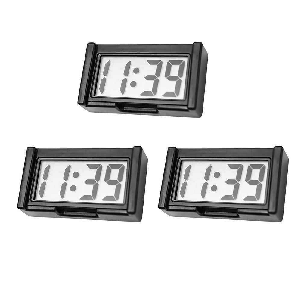 High Quality 3 Pack Mini Digital Clock Small Adhesive Stick On LCD Display Clear
