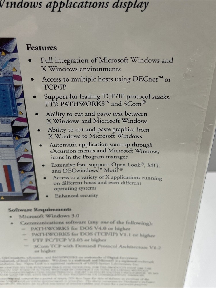 Excursion Digital Vintage Software For Windows Server 1992 DECnet MIT X Ver 11