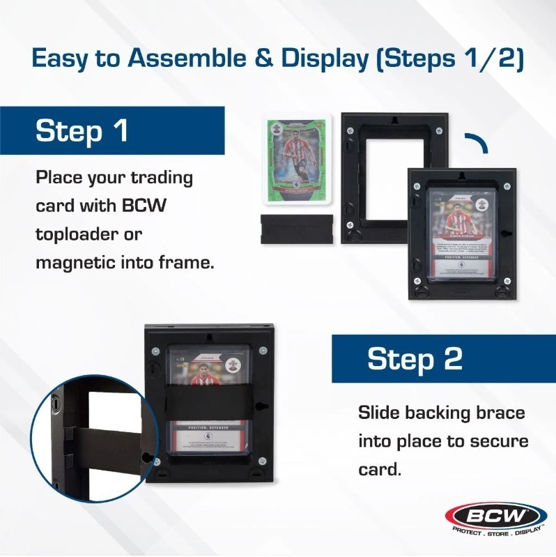 (6 Pack) BCW Interlocking Card Frames - Black - Fits Toploaders and Magnetics