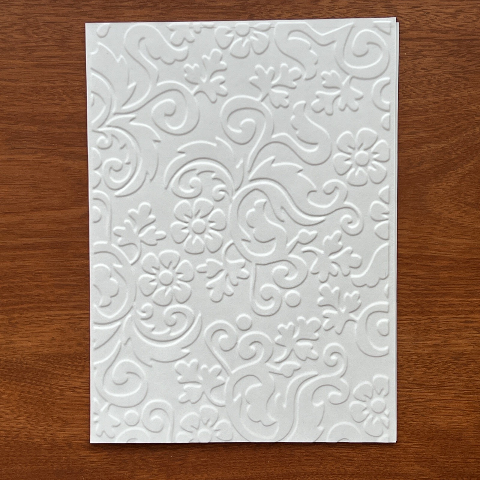 50 Pcs White Embossed Floral/Botanical Cardstock , Card Toppers, Junk Journal