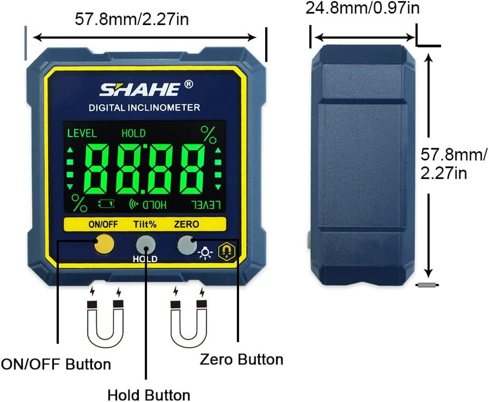 Digital Angle Gauge Magnetic Protractor Inclinometer Level Angle Finder Angle...