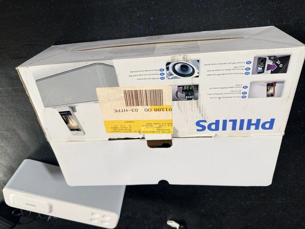 Phillips Docking Speaker Clock Display Alarm Clock