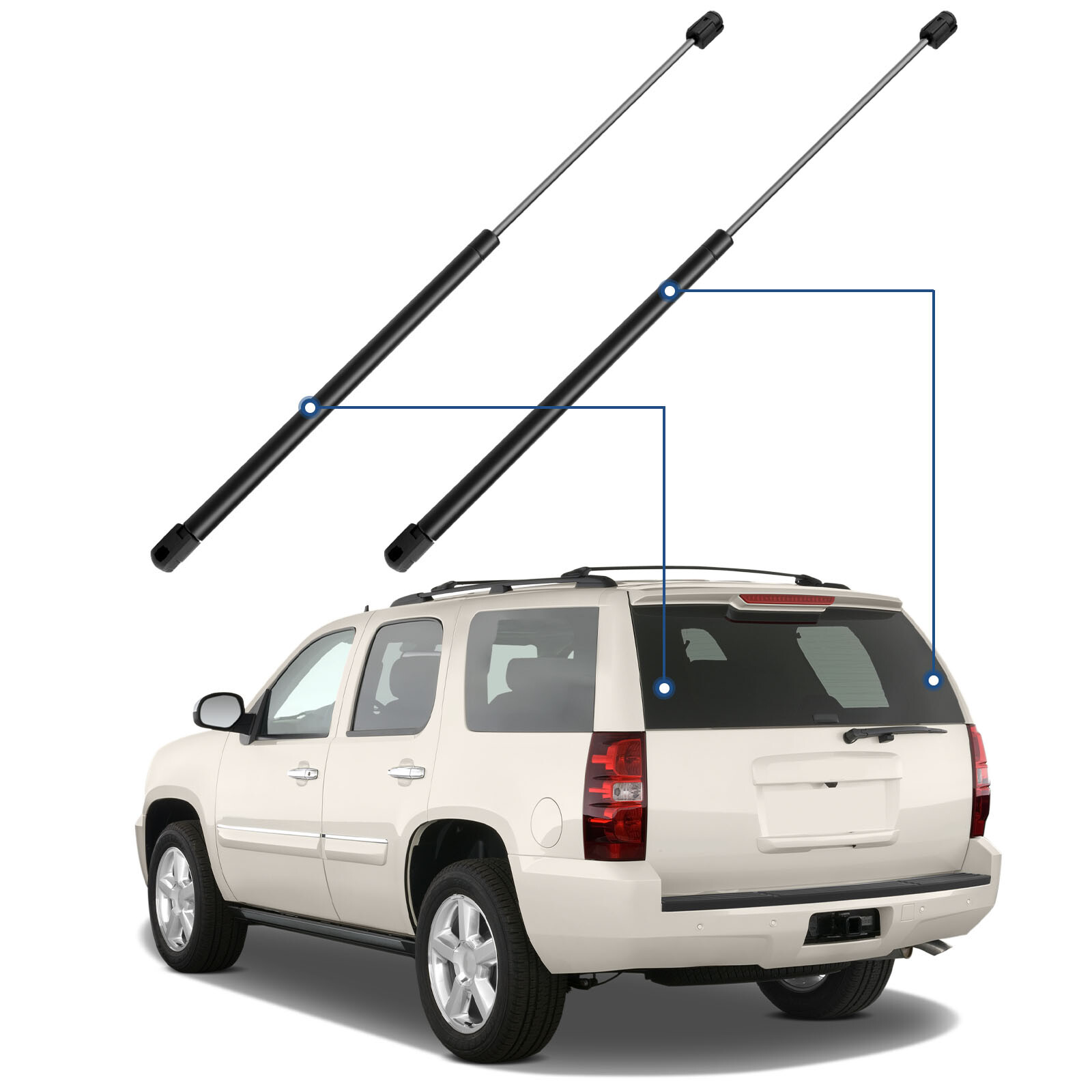 For 2007-2014 Chevy Tahoe Qty 2 Rear Window Glass Lift Supports Shocks Struts