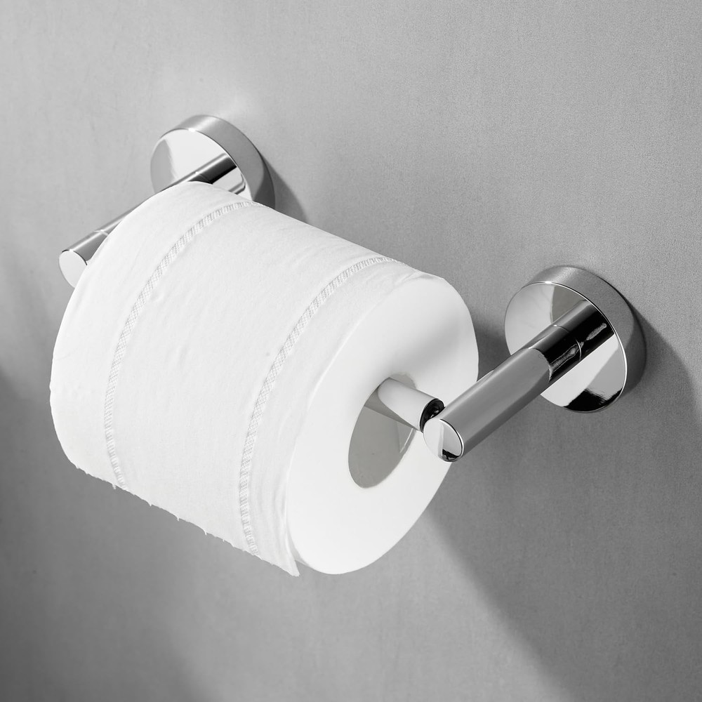 Chrome Bathroom Accessories, Polished Silver Bathroom Hardware Set Includes D...
