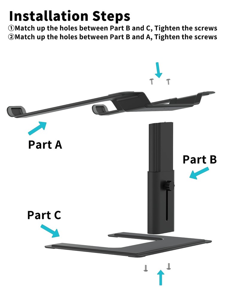 Laptop Stand for Desk, Computer Stand Adjustable Height, Ergonomic Notebook L...