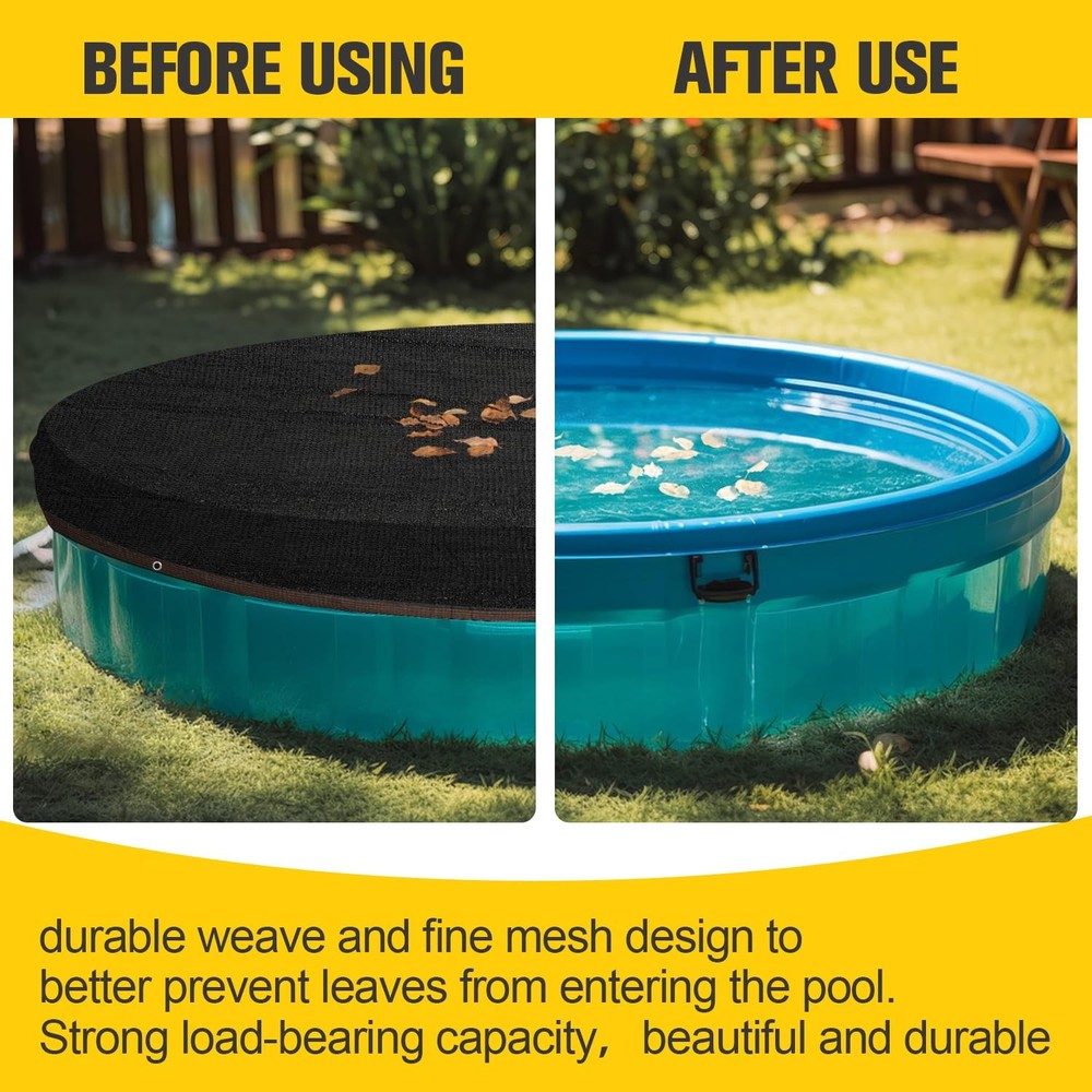 Pool Leaf Net Cover 24 ft Round, Fine Mesh Leaf Net for Above Ground Pool, Wi...