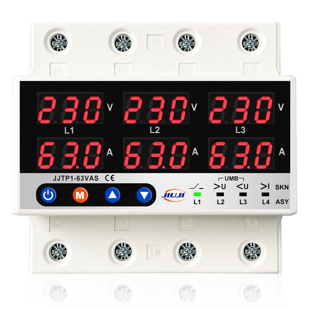 63A 3Phase Voltage&Current Protector Synchronous &Asynchronous Working Mode D0N3