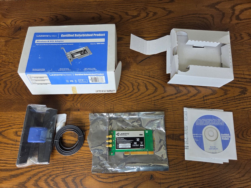 Linksys WMP300N Wireless N PCI Adapter with Antenna In Open Box Refurbished