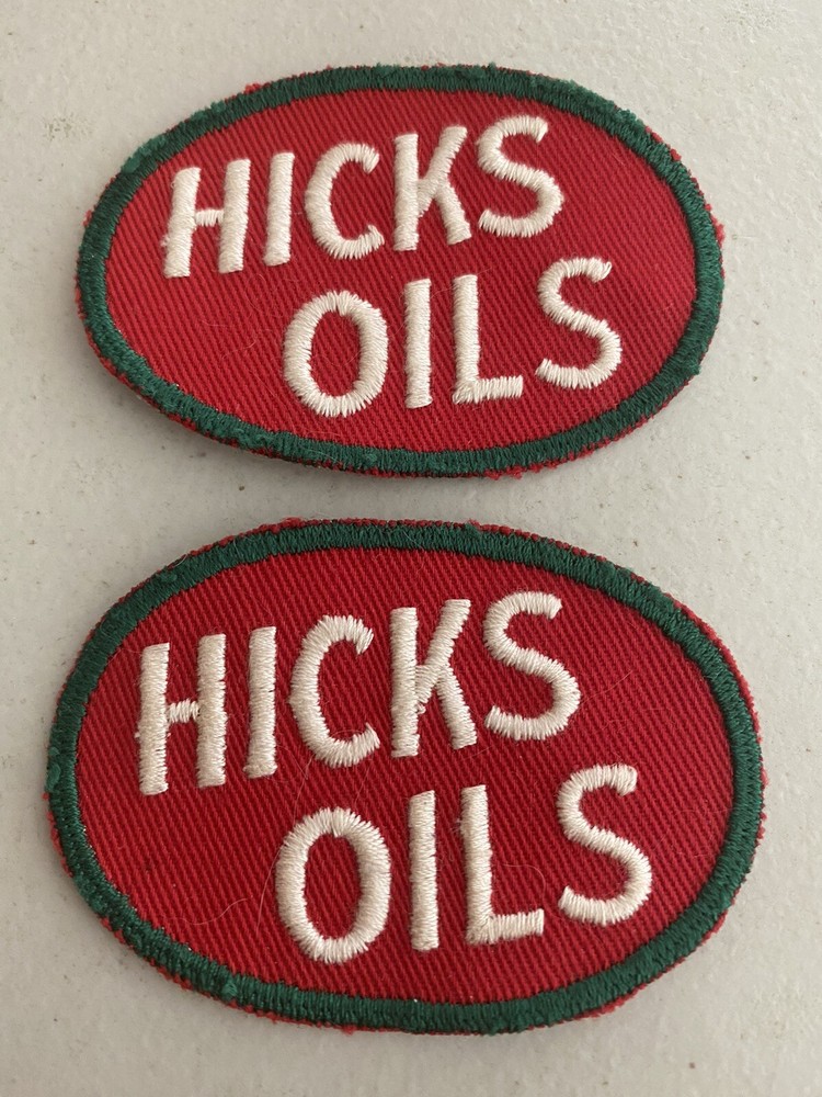 Vintage Hicks Oils Patch x 2 Illinois