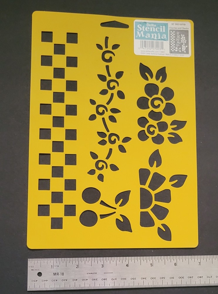 Cherries And Checks Plastic Stencil
