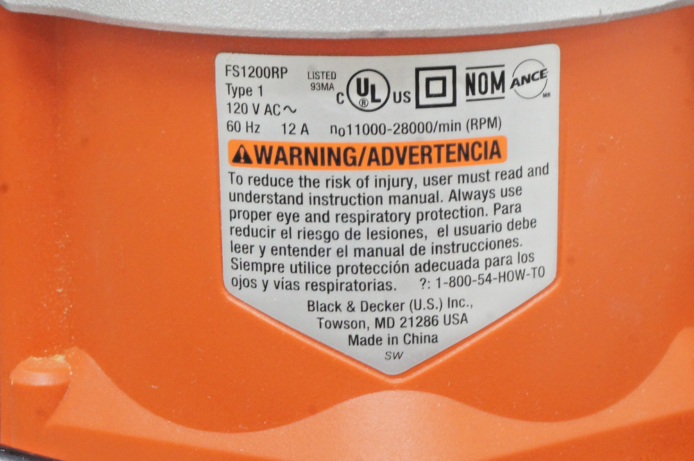 Black Decker FireStorm Router FS1200RP