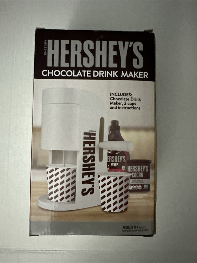 Hershey's Chocolate Drink Maker w/ Cups White New