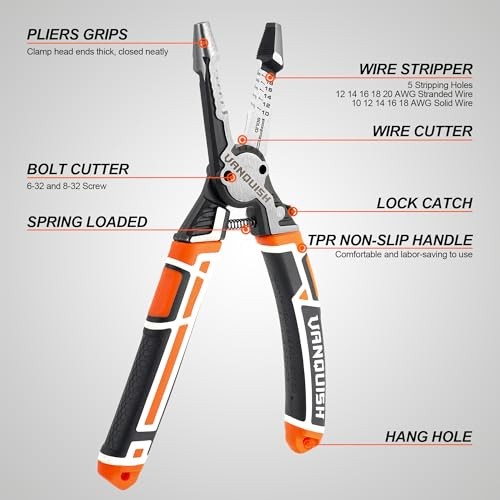 VANQUISH 4 IN 1 Multifunctional Wire Stripper, Cutting Stripping Tool...