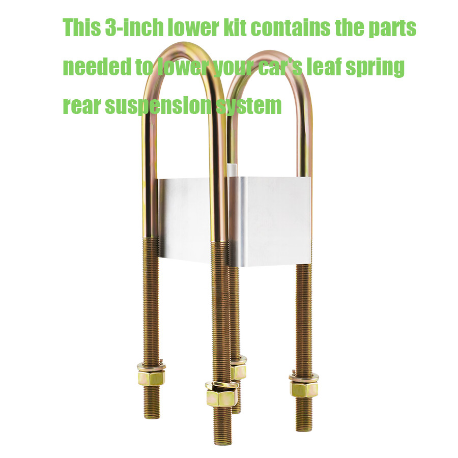 Universal Leaf Spring 3in Lowering Blocks Drop Block W/ U-Bolts & Hardware US