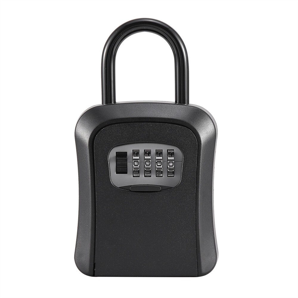4 Digit Combination Key Safe Lock Box Wall Mount Outdoor Security Storage