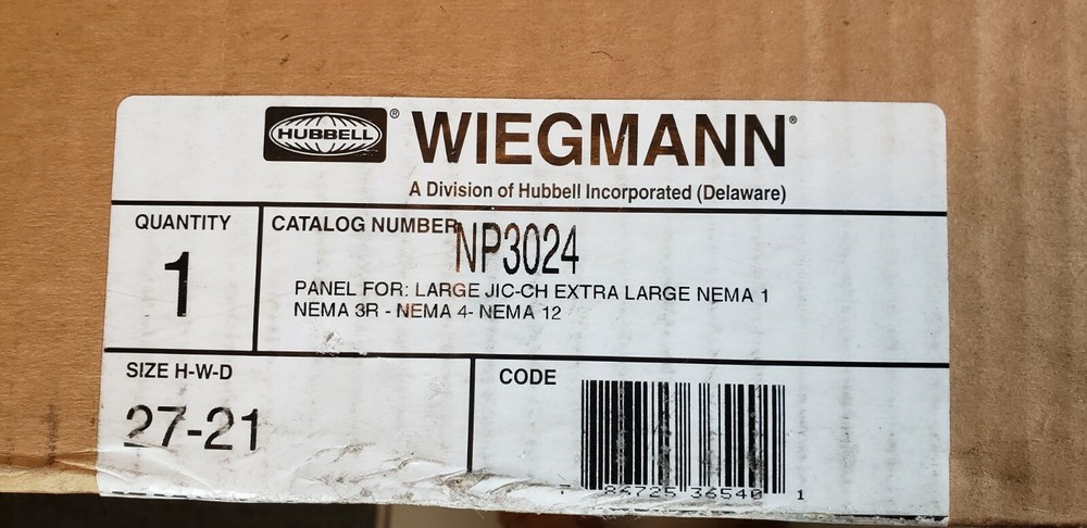 NP3024 HUBBELL WIEGMANN 27X21 PANEL