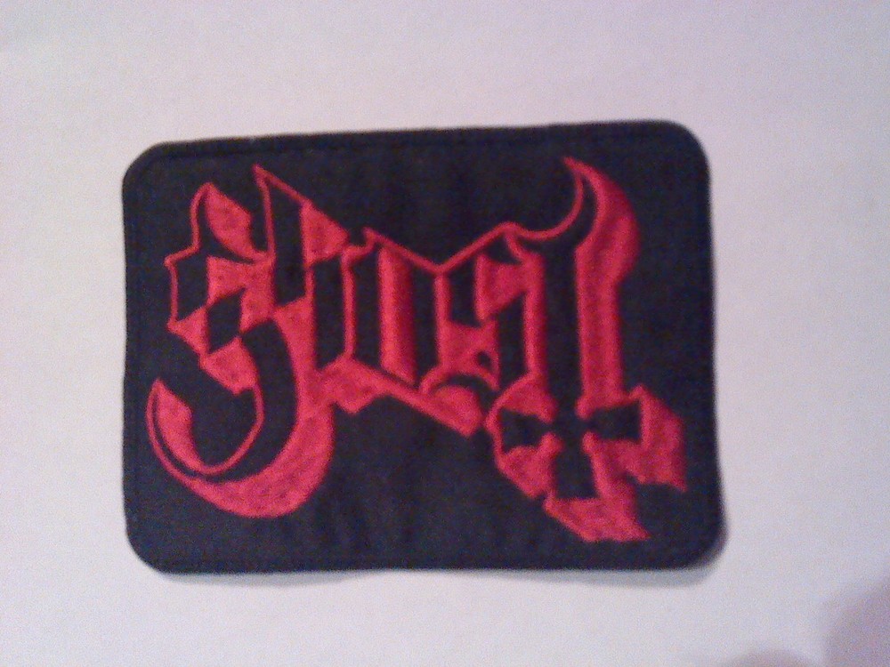GHOST,SEW ON RED EMBROIDERED PATCH