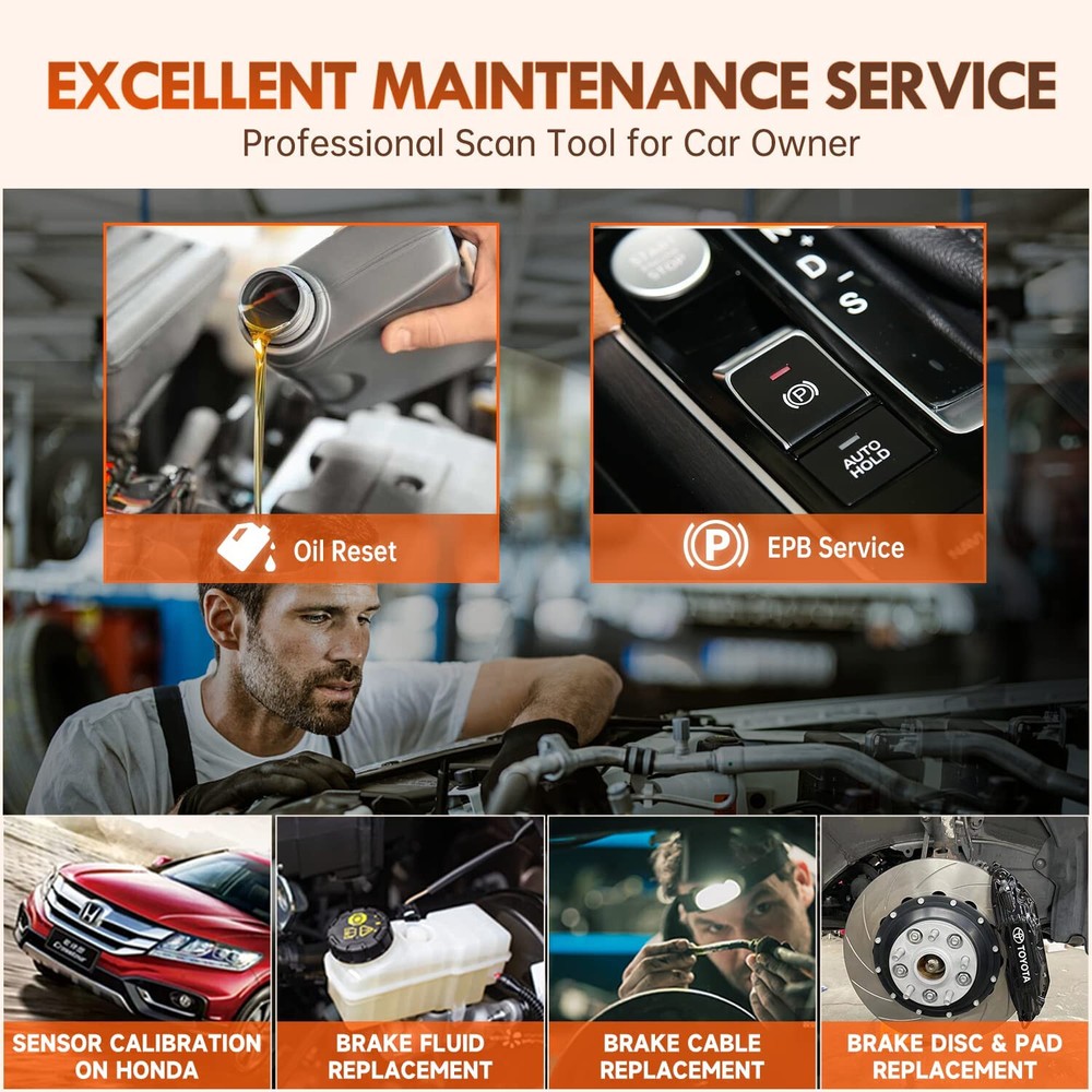 All System OBD2 Scanner Car Diagnostic Tool ABS,DPF,EPB,SAS,SRS,TPMS,Engine Scan