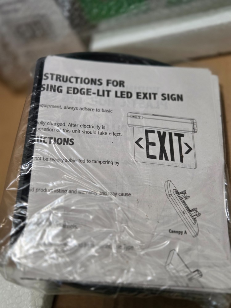 All-Pro EXIT SIGN Green Only LED Light Open Box