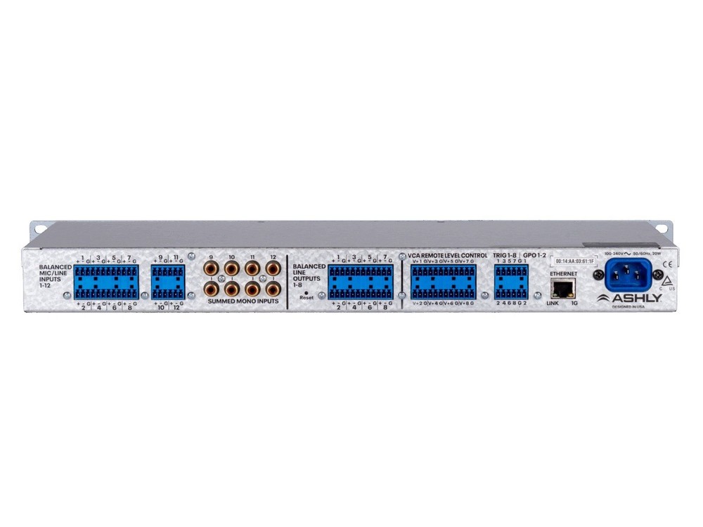 Ashly AQM1208 Digital Zone Matrix Processor 12-In/8-Out Ethernet