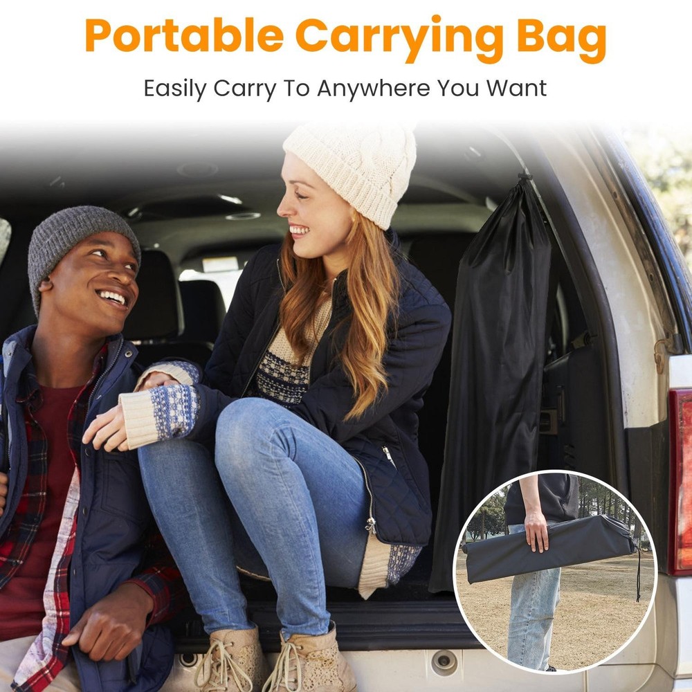 Foldable Camping Table Portable Rustproof Aluminum Alloy Roll-Up Table w/ Basket