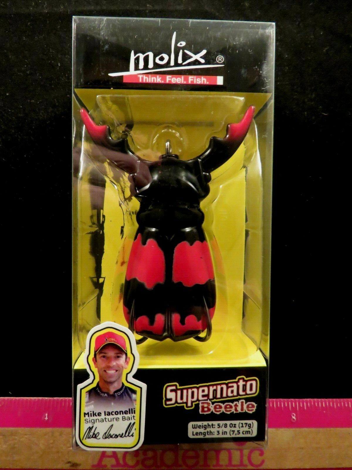 Molix Mike Iaconelli Supernato Beetle Topwater SBEE-221 Red Stripes Lure 5/8oz *