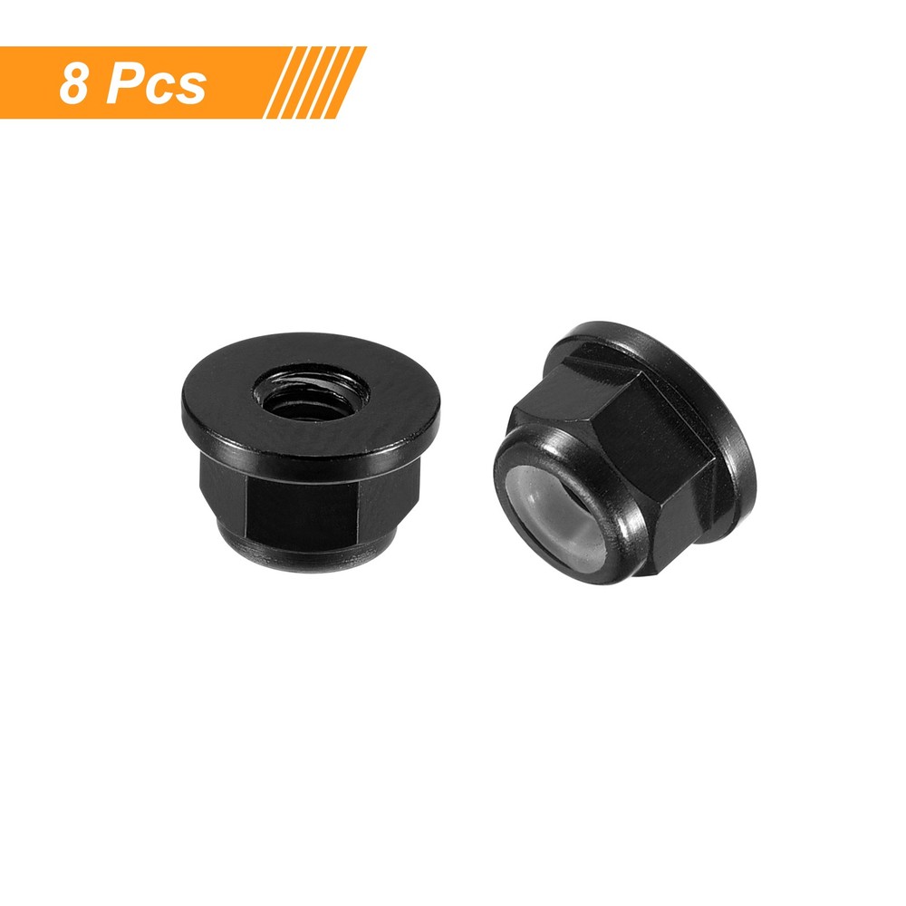 Nylon Insert Hex Lock Nuts, 8pcs - M3x0.5mm Self-Locking Nut(Black)