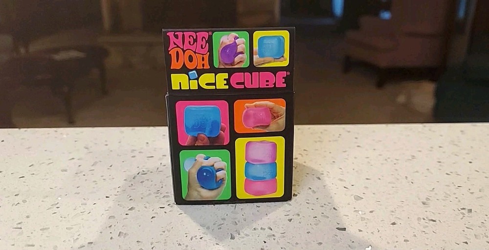 Nee Doh~Nice Cube Super Solid Squish Squeezable Stress Sensory Toy Purple~SEALED