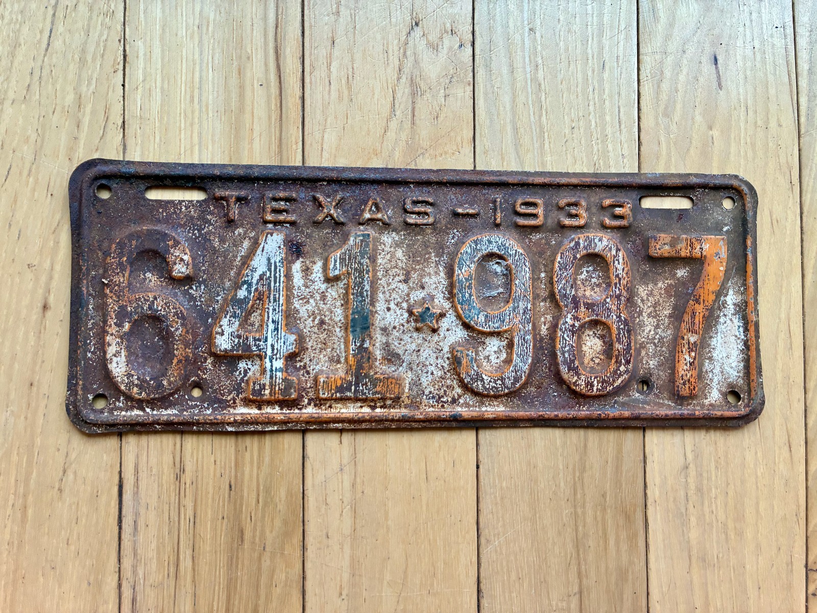 1933 Texas License Plate