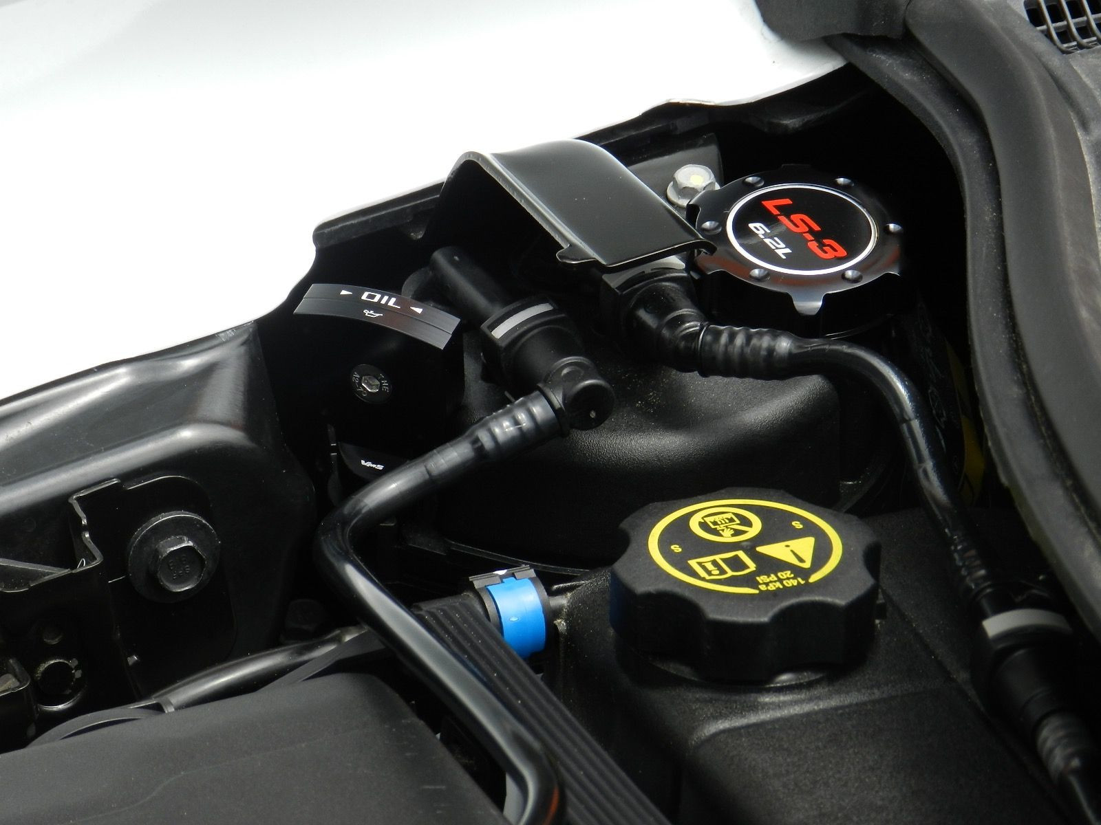 VMS BILLET ALUMINUM BLACK ANODIZED OIL CAP & DIPSTICK LS3 LS-3 6.2L EMBLEM