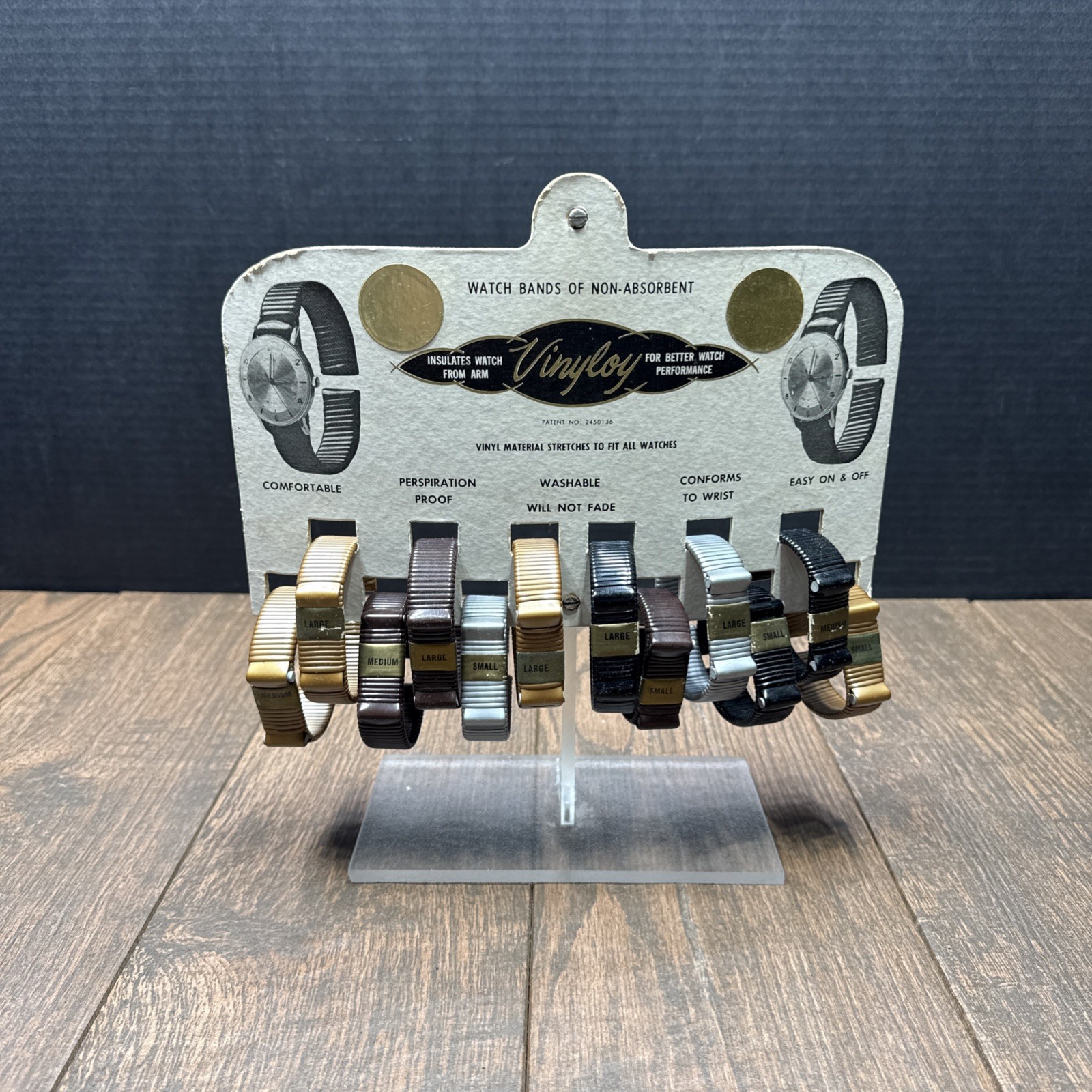 Vinyloy WATCH BAND Countertop Store Display with Watchbands / NOS / Advertising