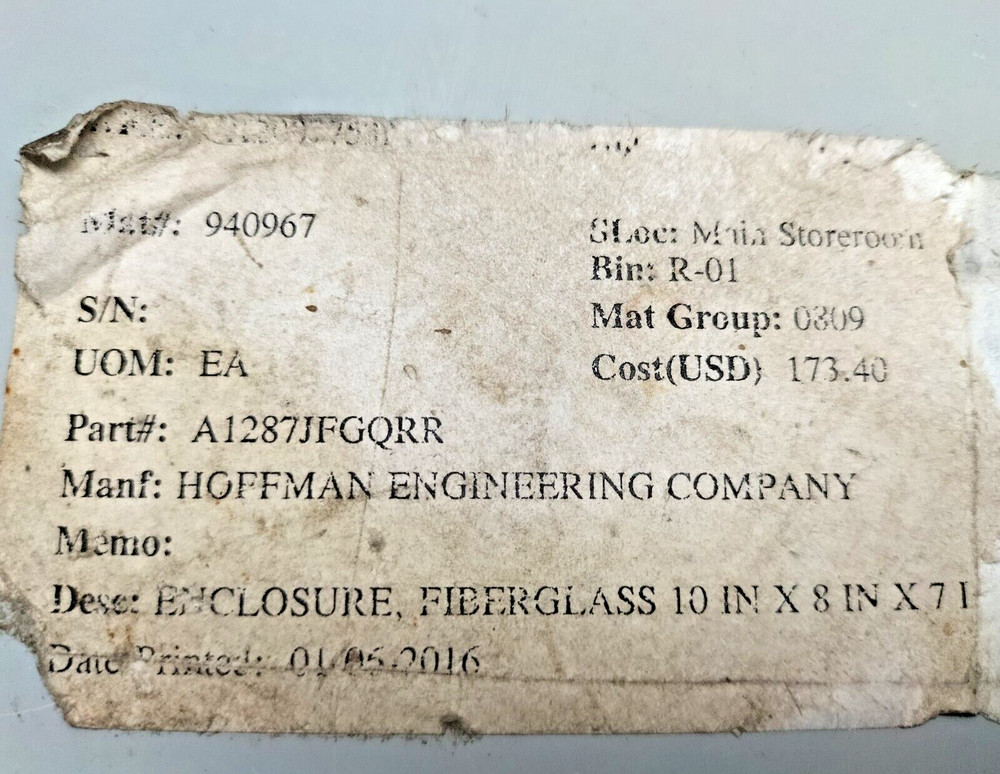 Hoffinan A1287JFGQRR Enclosure 940967