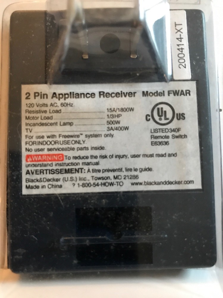 Black & Decker FWAR Freewire Appliance Receiver