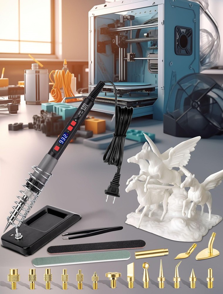 21-in-1 3D Printer Smoothing Tool Kit, 80W LCD Digital Adjustable...