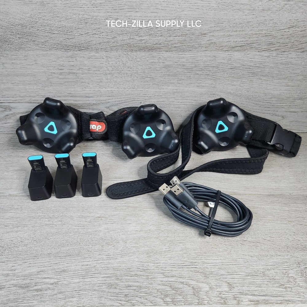 3 Vive Tracker 2.0 + Dongles– Full Body VR Tracking + Straps