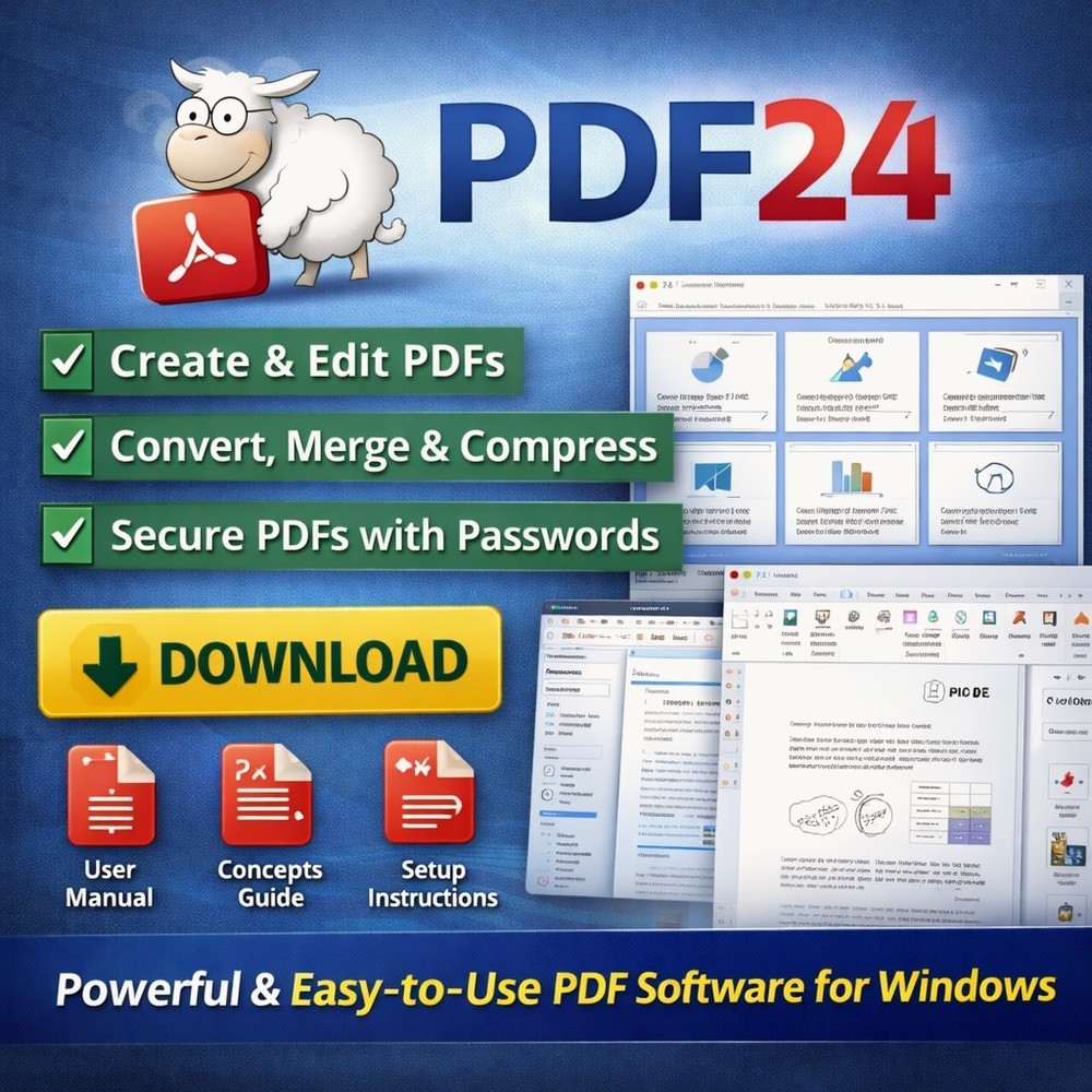 PDF 24 | PDF Creator/Editor | Windows | Manuals Included