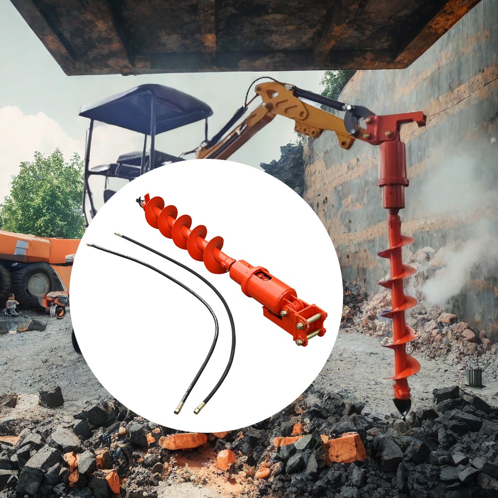 Hydraulic Auger Attachment for Mini Excavator Digger Crawler 20cm 70cm Depth