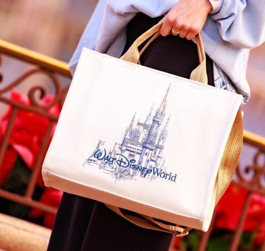 NEW WDW Disney Parks 2026 Cinderella Castle Canvas Purse Tote Shoulder Bag