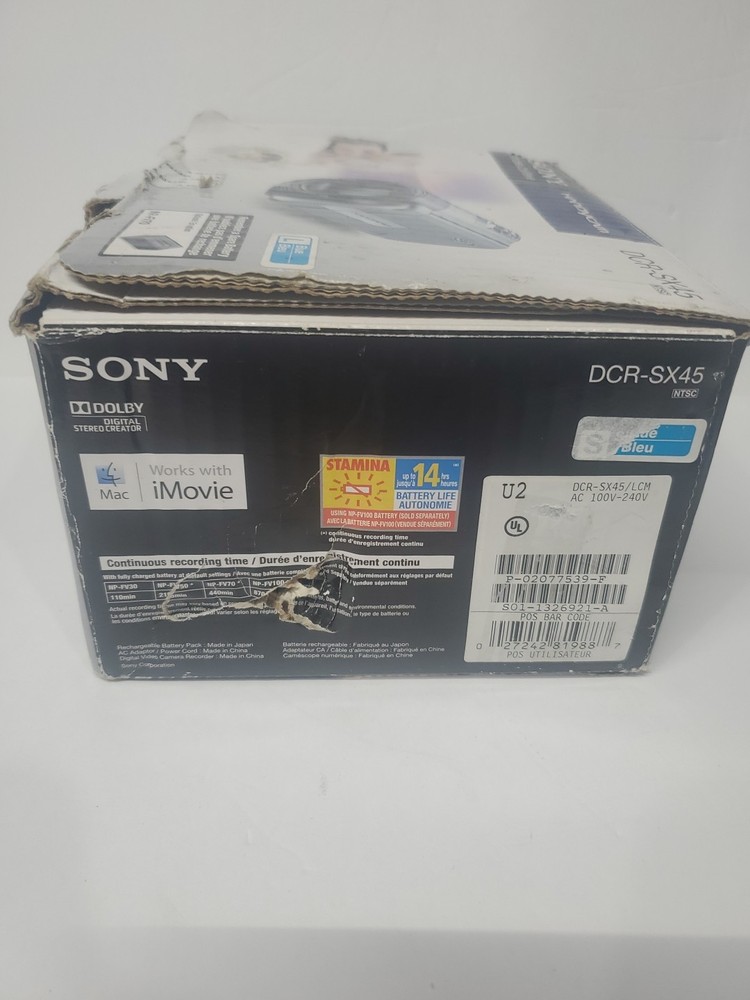Sony DCR-SX45 HANDYCAM Blue Tested